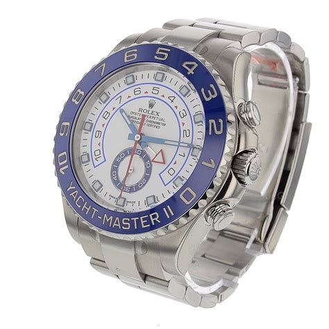 rolex yachtmaster ii white dial blue bezel gold|rolex yacht master 16622 40mm.